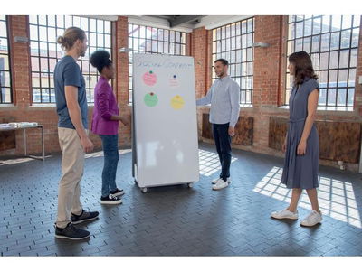 Whiteboard NOBO MoveMeet Mobil grå