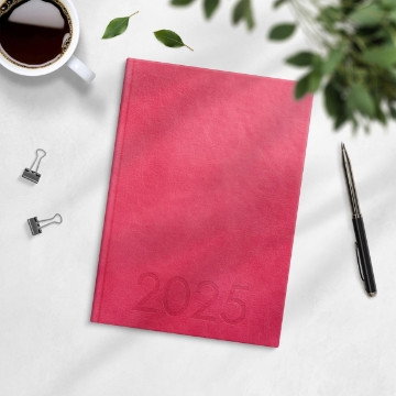 Almanacka Burde 1179 Weekly Konstläder Inbunden 2027 Rosa A5