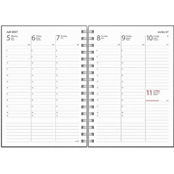 Almanacka Burde 5180 Weekly ECO Line 2027 Svart A6