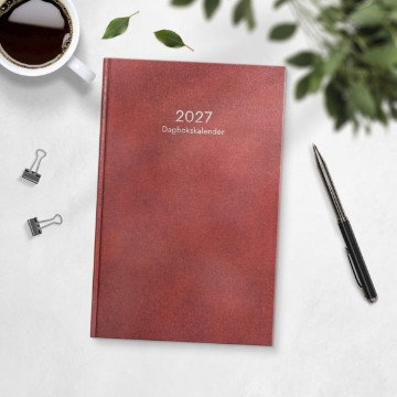 Almanacka Burde 1087 Dagbokskalender Inbunden 2027 Röd