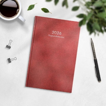 Almanacka Burde 1087 Dagbokskalender Inbunden 2027 Röd