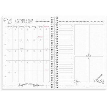 Almanacka Burde 1222 Veckoplanering Doodle 2027