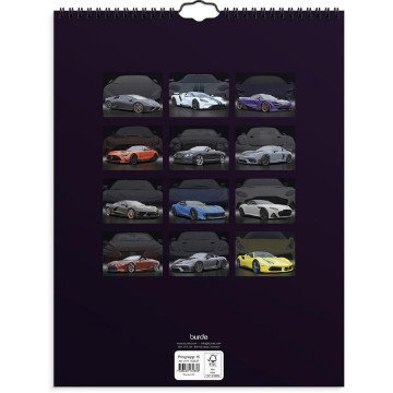 Väggkalender Burde 1723 Bilar 2027