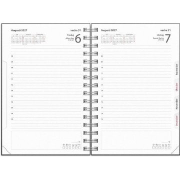 Almanacka Burde 5721 Dagbok Konstläder Amelia 2027 Beige