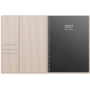 Almanacka Burde 5771 Weekly Konstläder Amelia 2027 Beige A5