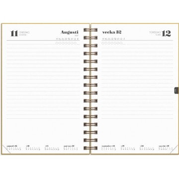Almanacka Burde 5642 Dagbok Textile 2027 Blå 135x205mm