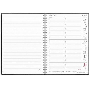 Almanacka Burde 5505 Stor Vecko Twist 2027 Svart
