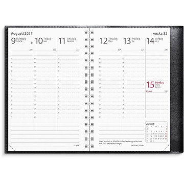 Almanacka Burde 3396 Prestige De Luxe Skinn 2027 Svart