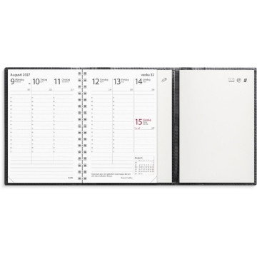 Almanacka Burde 3396 Prestige De Luxe Skinn 2027 Svart