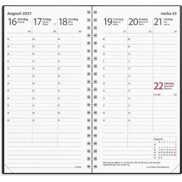 Almanacka Burde 3659 Interplano II Skinn 2027 Svart