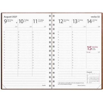 Almanacka Burde 3357 Prestige Konstläder 2027 Cognac