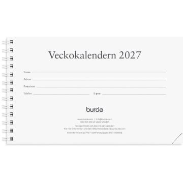 Almanacka Burde 1410 Veckokalendern Refill 2027