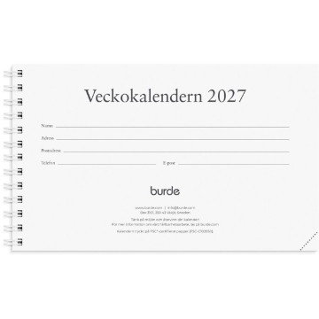 Almanacka Burde 1410 Veckokalendern Refill 2027