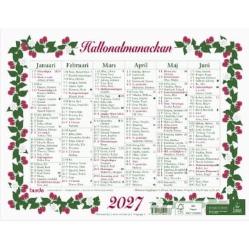 Almanacka Burde 5020 Lilla Hallonalmanackan 2027