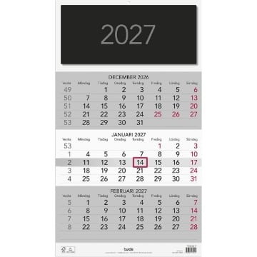 Väggkalender Burde 1745 Triplaner Elegant 2027