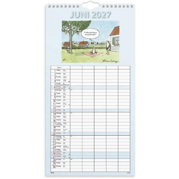 Väggkalender Burde 1758 Familjekalender Rolig 2027