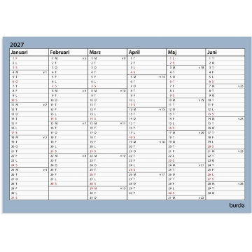 Väggkalender Burde 5072 Väggblad 26-27 A4