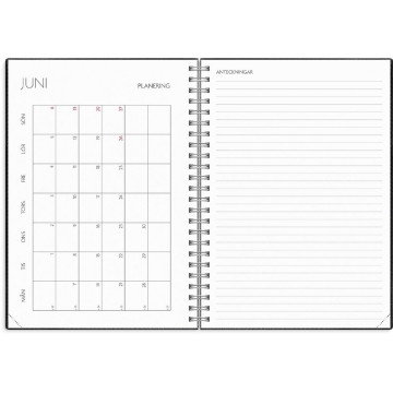 Almanacka Burde 8222 Study Twist 26-27 Svart A5