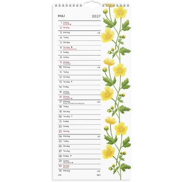 Väggkalender Burde 1779 Lilla Blomsterkalendern 2027