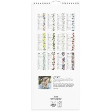 Väggkalender Burde 1779 Lilla Blomsterkalendern 2027