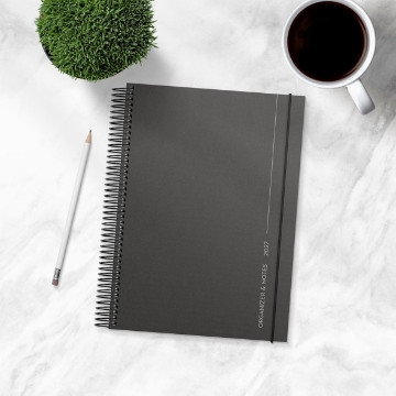 Almanacka Burde 1044 Organizer & Notes 2027 Svart