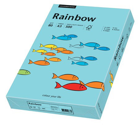 Färgat papper medium blue A3 80g, 500 st/fp