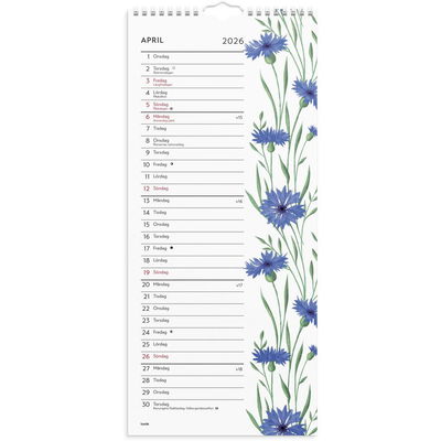 Väggkalender Lilla Blomsterkalender 2026