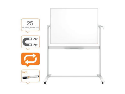 Whiteboard dubbelsidig mobil NOBO emalj 90x120cm