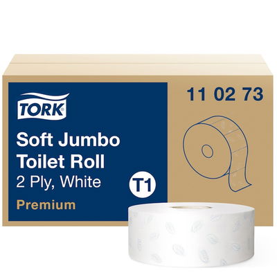 Toalettpapper Tork T1 Soft Jumbo Premium 2-lag Vit, 6/FP Toalettpapper Tork T1 Soft Jumbo Premium 2-lag Vit, 6/FP