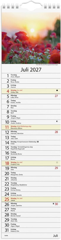 Väggkalender Burde 1711 Lilla Hemkalendern 2027