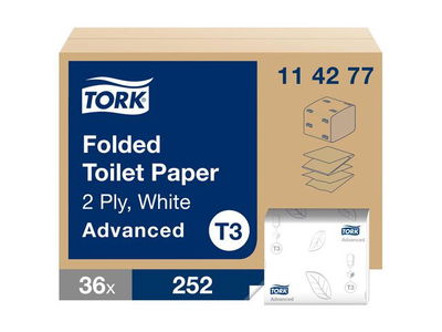 Toalettpapper TORK Advanced T3 2-lag, 9072/kartong Toalettpapper TORK Advanced T3 2-lag, 9072/kartong