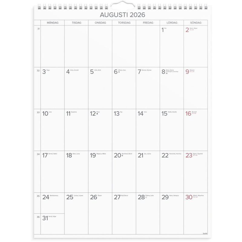 Väggkalender Stora Månadskalendern 2026