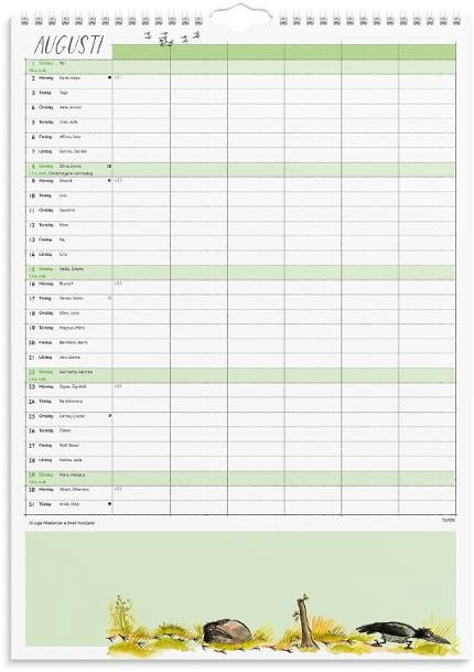 Väggkalender Burde 1760 Familjekalender Mamma Mu 2027 A3