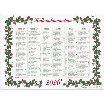 Väggkalender Stora Hallonalmanackan 2026