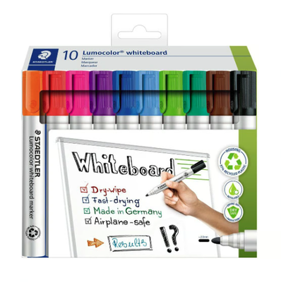 Whiteboardpenna Staedtler Lumocolor Rund 2mm, 10 st/fp