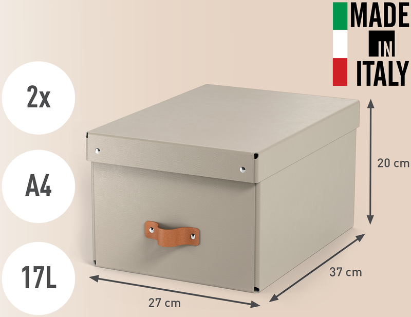 Förvaringslåda Leitz Puro 17L beige, 2/fp