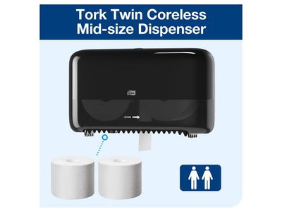 Dispenser TORK T7 Coreless Twin svart