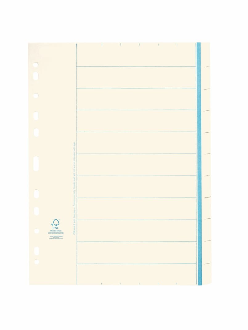 Pärmregister papper 10-flik A4