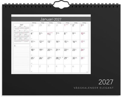 Väggkalender Burde 1708 Miljökalendern Elegant 2027
