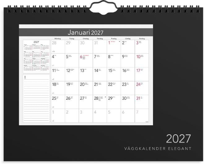 Väggkalender Burde 1708 Miljökalendern Elegant 2027