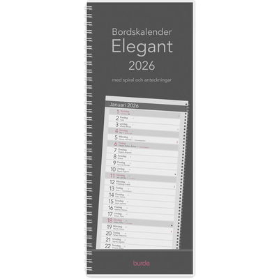 Bordskalender Elegant 2026 spiral