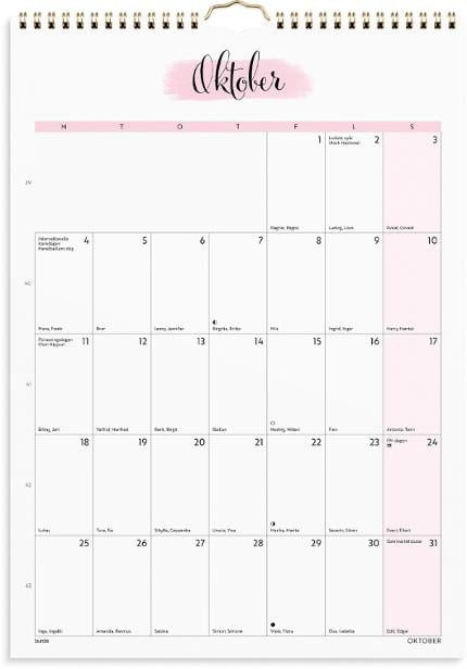 Väggkalender Burde 1781 Väggkalender Life Organizer 2027