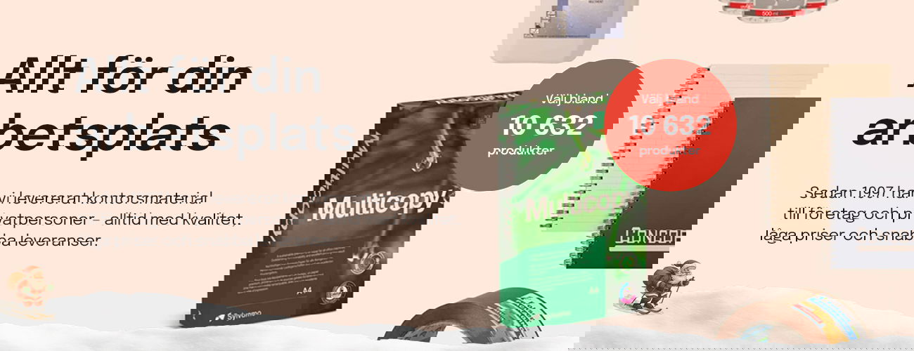 Kontorsmaterial - Köp ur ett komplett sortiment för kontor, lager, städning och lokalvård med personlig service och snabba leveranser.