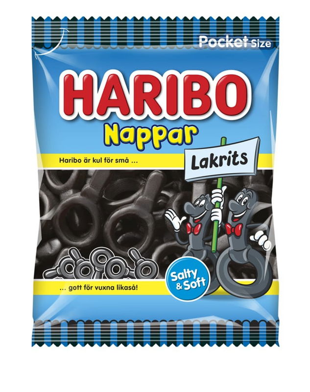 Godis Haribo Nappar lakrits 80g