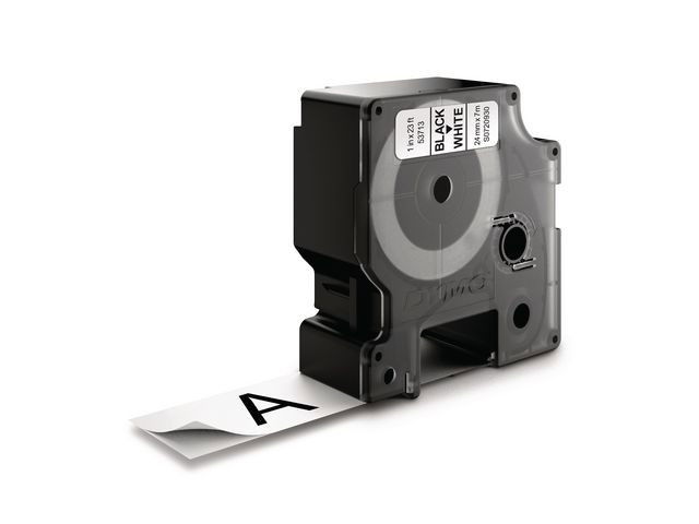 Märkband DYMO D1 24mm Svart/Vit 7m