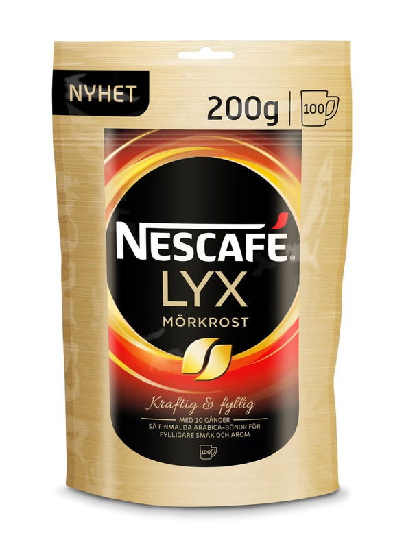 Nescafé - Snabbkaffe Lyx Mörkrost Softpack 200g, 14 st/krt