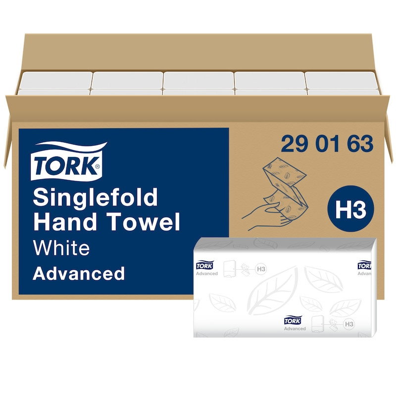 Pappershandduk Tork H3 Adv 2-lg 230x250mm, 3750 st/fp