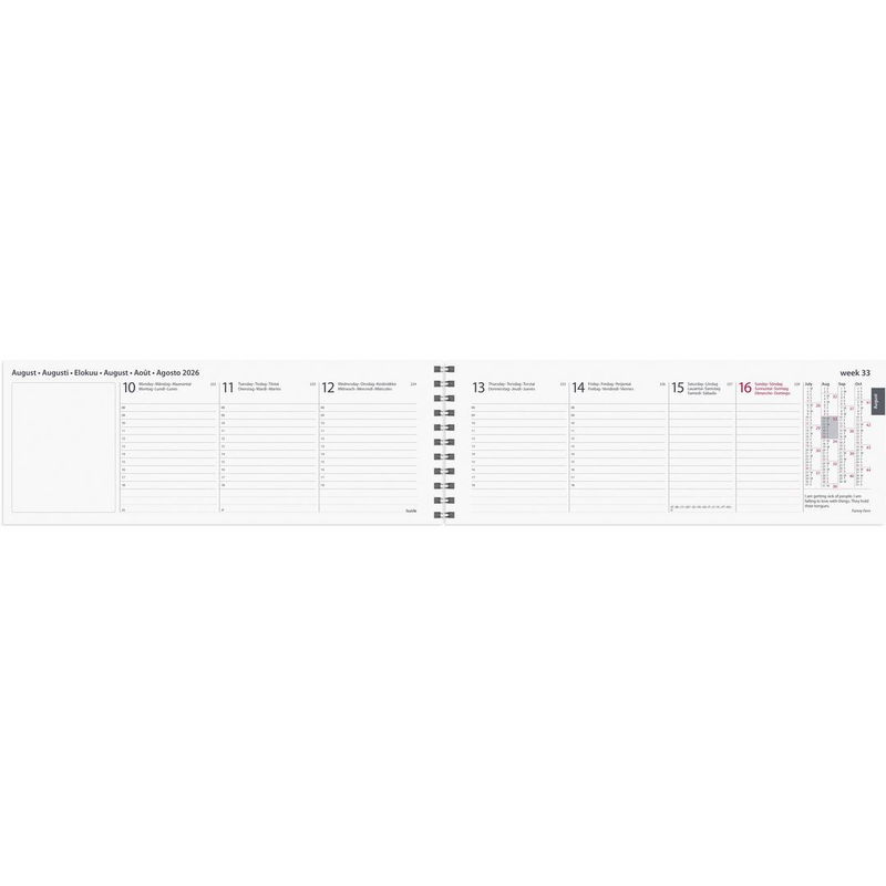 Desk calendar Europe 2026