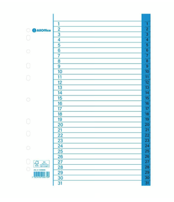Pärmregister papper 1-31 A4, 10 st/fp
