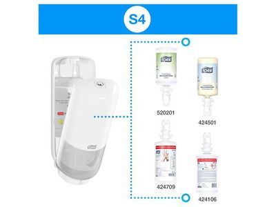Dispenser TORK S4 tvål/handsprit svart